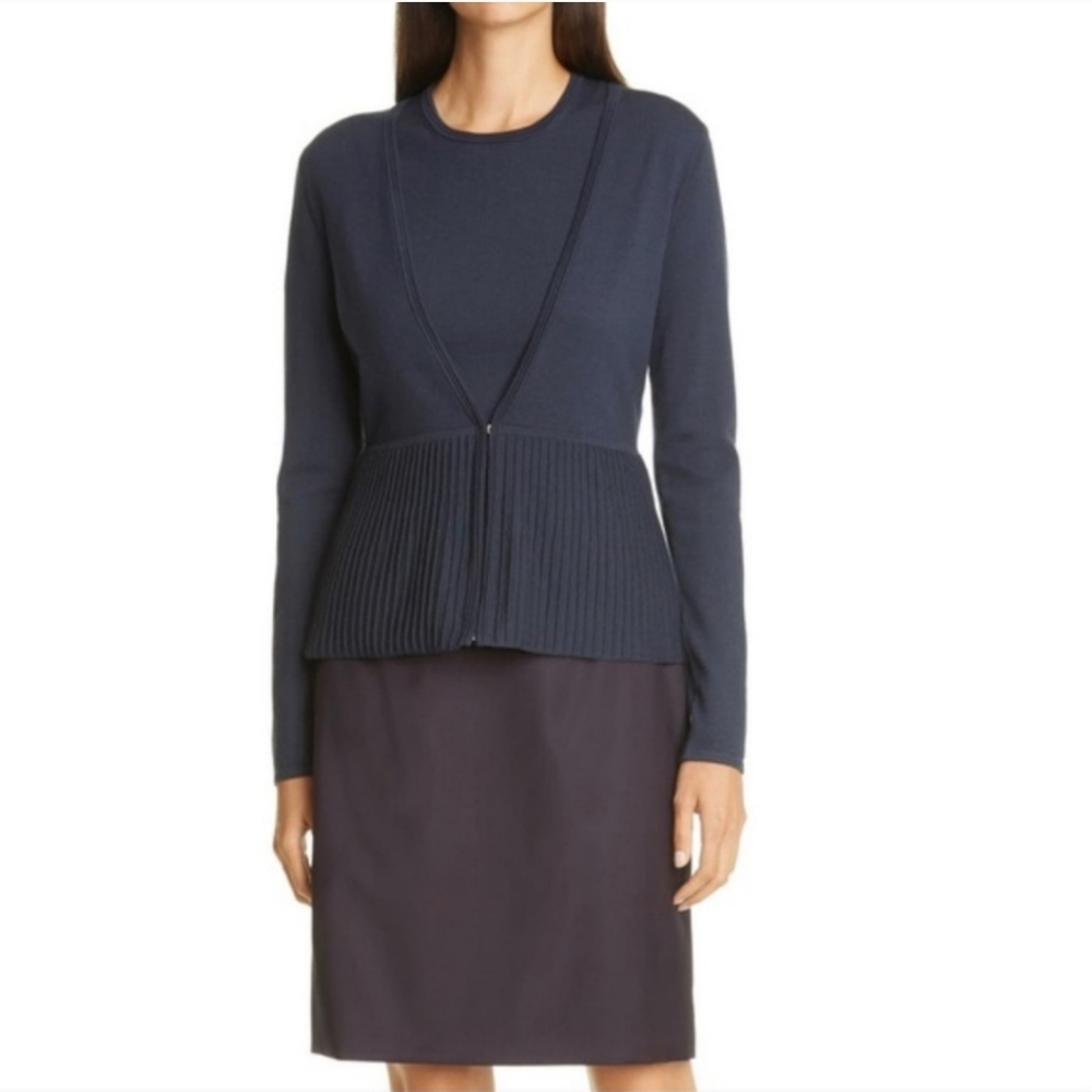 Hugo Boss Fily Pleated Cardigan Navy